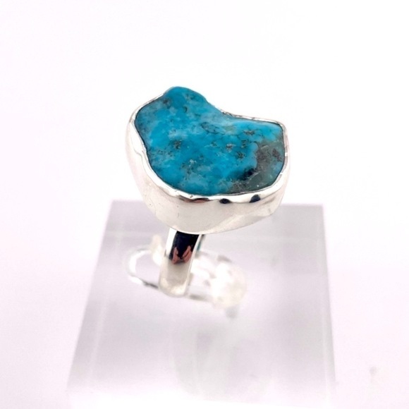 925 Sterling Silver Genuine Turquoise Ring - Picture 3 of 3